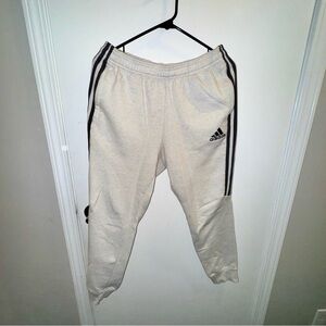 Adidas Cream and Grey Tiro Joggers Size Medium